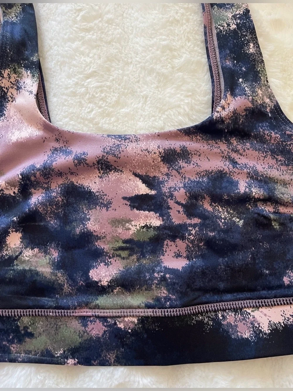 Jenni Women's Square-Neck Bralette, Multicolor Tie Dye, Large AMX